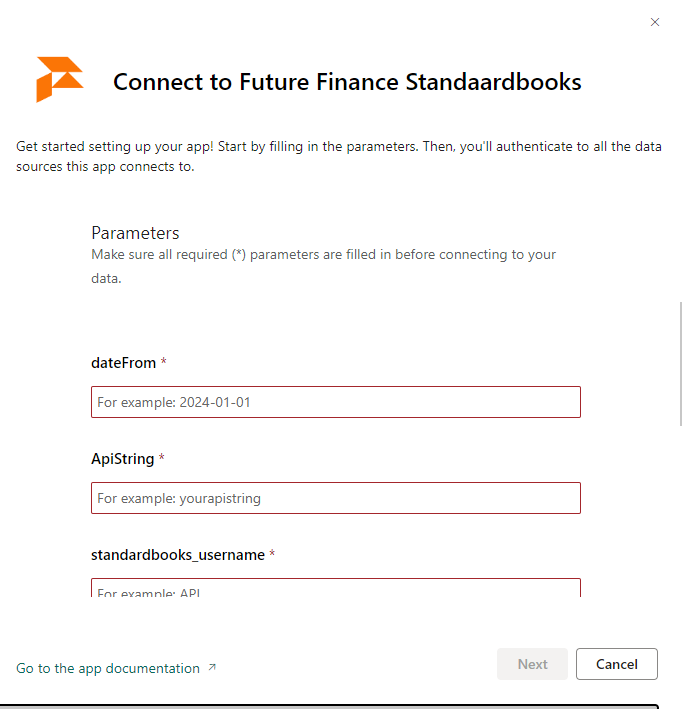 Standard Books API autentimise hüpikaken Power BI-s, esimene osa